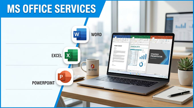 do professional ms office work including word, excel, and powerpoint