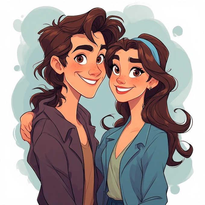 design couple portrait illustration