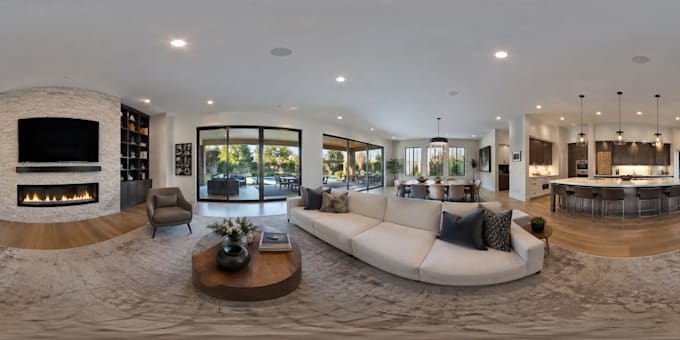 render photorealistic 360 panorama walkthrough 3d virtual interior tours for VR