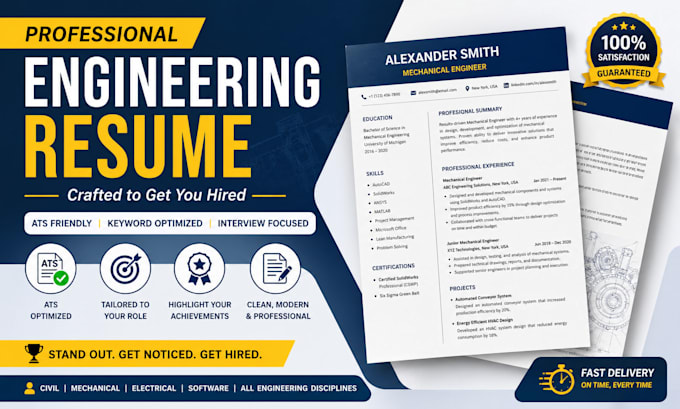 professional engineering resume writing   ats optimized