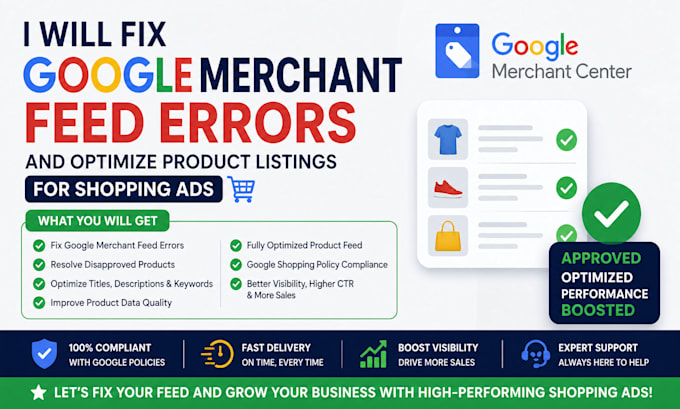fix google merchant feederrors and optimize product listings for shopping ads