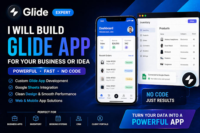 be your glide expert, glide developer, mobile app developer, web app developer