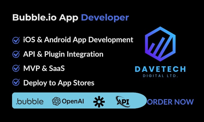 bubble io app developer, bubble io mobile app, bubble mvp, saas, API integration