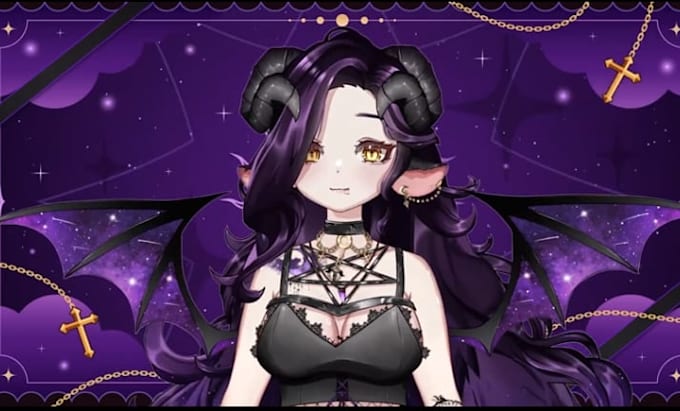 create a live2d vtuber model, 2d vtuber, character design in anime art