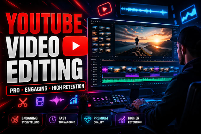 edit engaging youtube videos, vlogs and faceless content