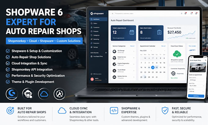 setup auto repair software shopmonkey autorepair cloud developer shopware6