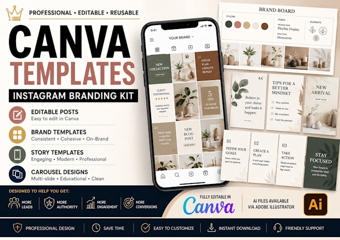 do canva meta ad creative design template and instagram carousels post design