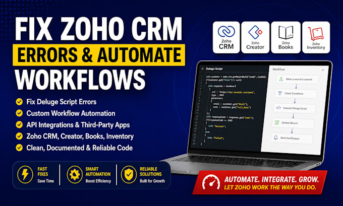 fix zoho crm deluge script errors and automate your workflows