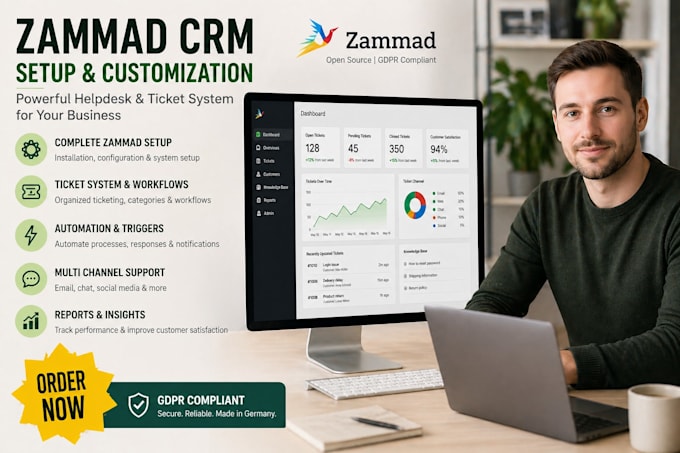 set up and customize your zammad CRM helpdesk and ticket system