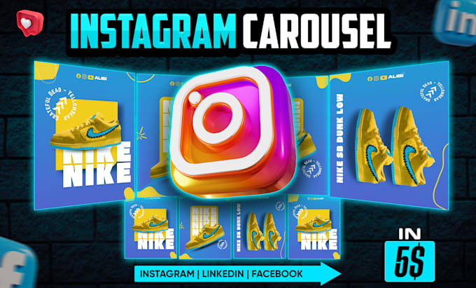 design instagram carousel posts, social media carousel ads and marketing posts
