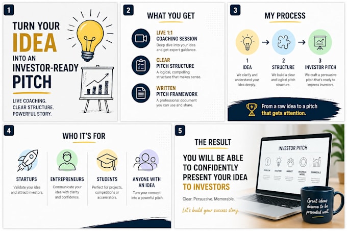 create a professional pitch for investors
