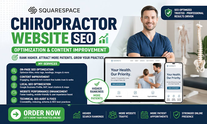 fix squarespace chiropractor website SEO optimization content improvement