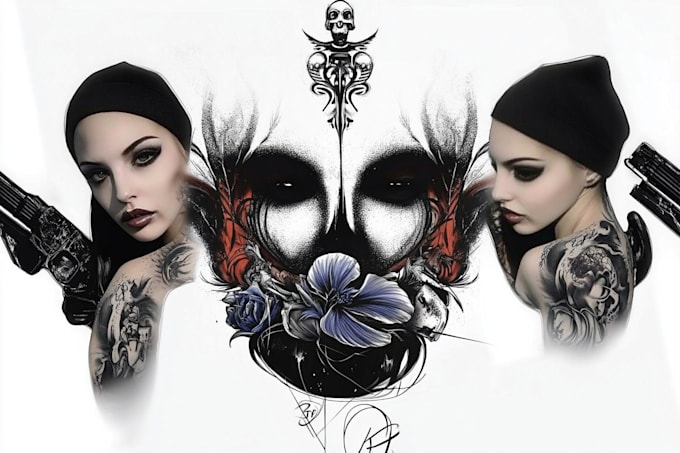 design custom lion tattoo illustration
