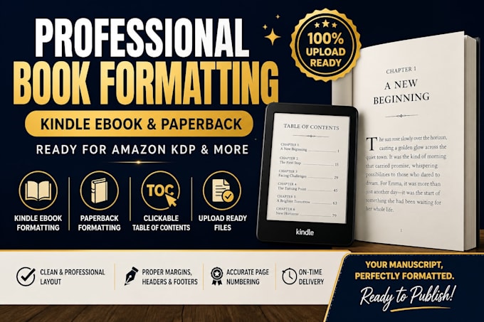 format your book for kindle and KDP paperback