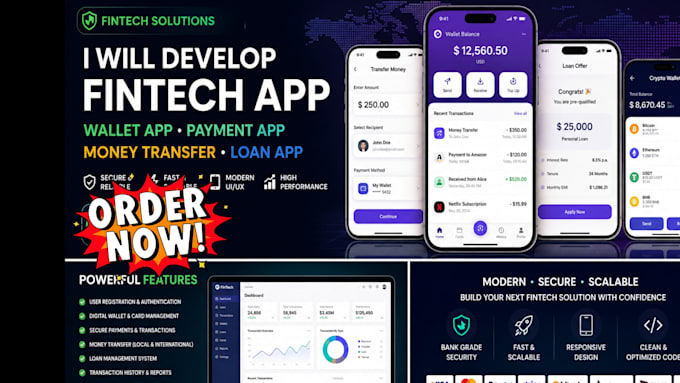develop fintech app wallet app payment app money transfer loan app