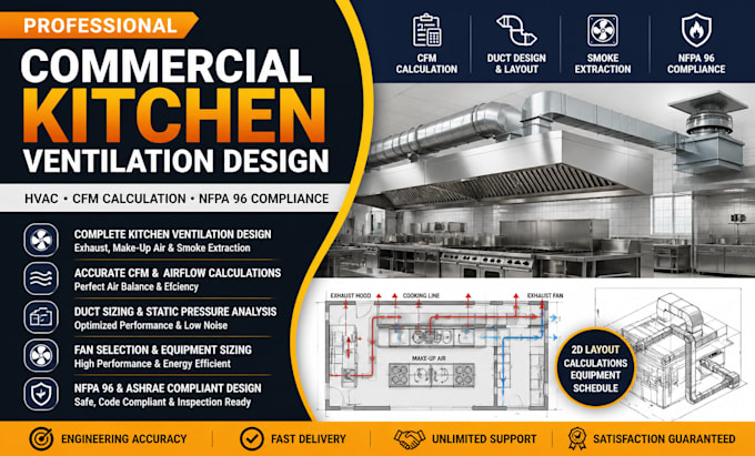 design commercial kitchen ventilation and exhaust hood system per nfpa
