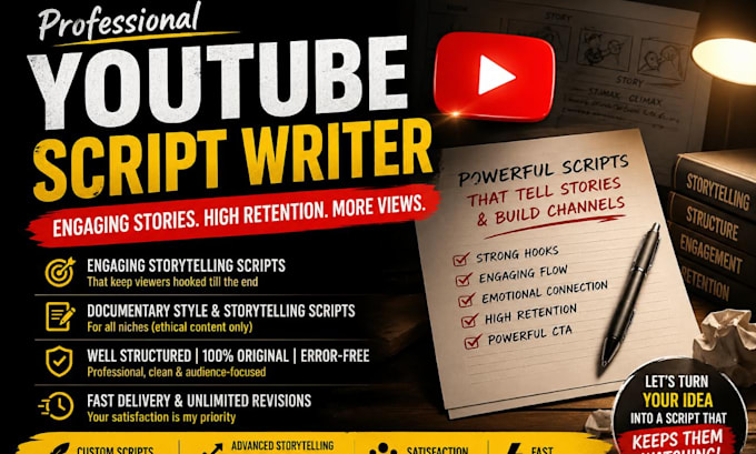 write engaging youtube storytelling scripts for high retention