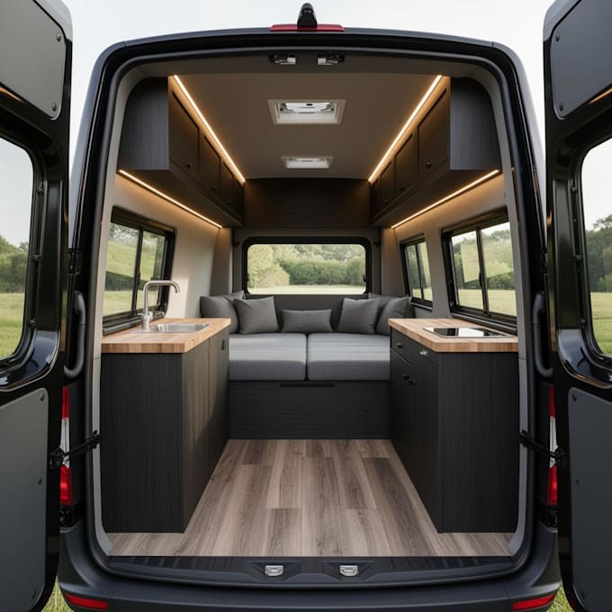 Vandervan Design and render camper van by Antonydell | Fiverr