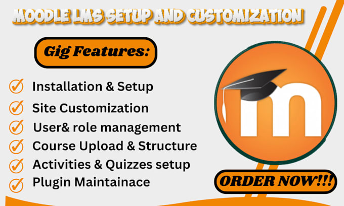 install customize moodle lms website online elearning website upload course quiz