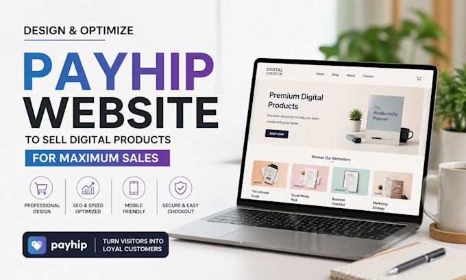 design and optimize payhip website to sell digital products for maximum sales