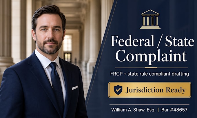 write a federal or state lawsuit complaint