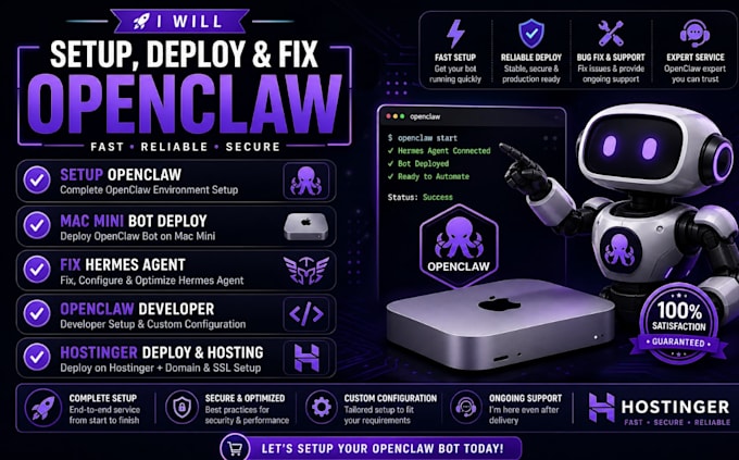 setup openclaw mac mini bot deploy fix hermes agent openclaw  developer hostinge
