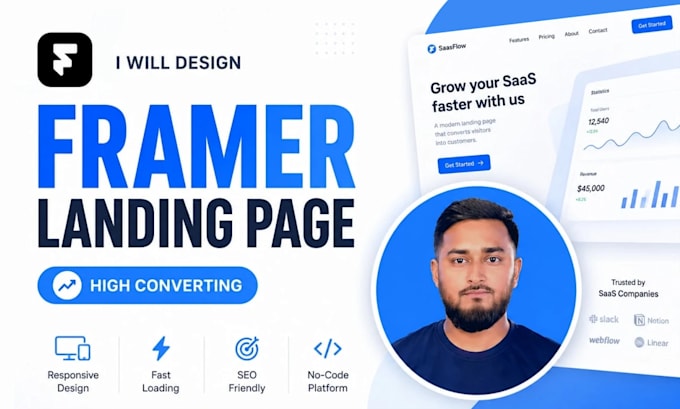 design high converting framer saas landing page