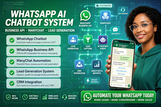 build whatsapp chatbot whatsapp automation, jarvis ai voice assistant ai agent
