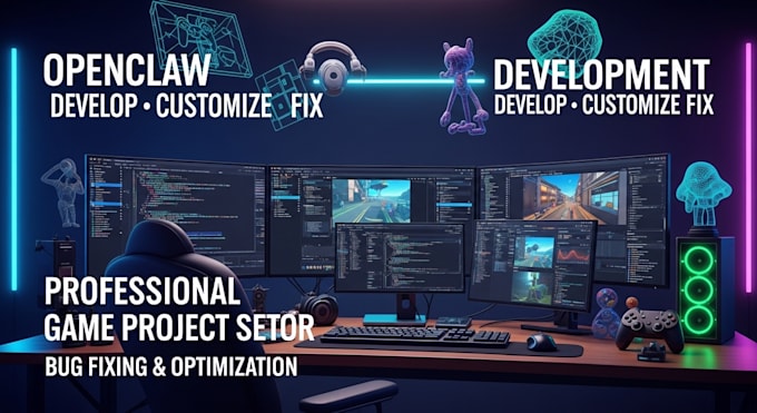 develop, customize, or fix open claw game projects professionally