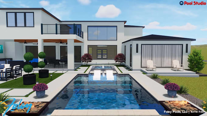 create 3d architectural pool design using structure studios software