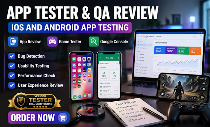 test ios android app tester app game testing google search console QA review