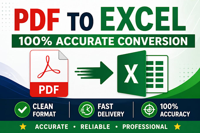 convert PDF to excel accurately with clean formatting discount for first 10