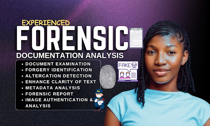 do forensic documents analysis for forgery and alteration detection, report