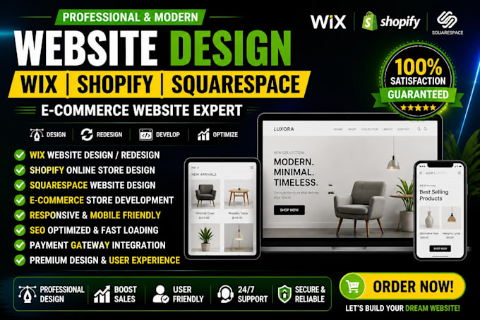 design wix website wix online store squarespace website, redesign ecommerce site