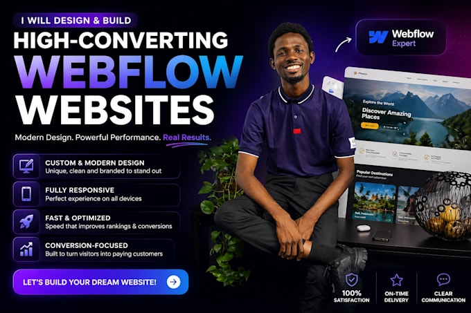 build a modern responsive webflow website for your business