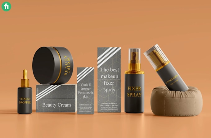 design premium cosmetic label and box packaging design