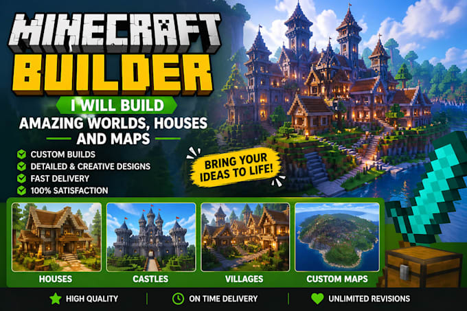 build your dream structure or environment in minecraft