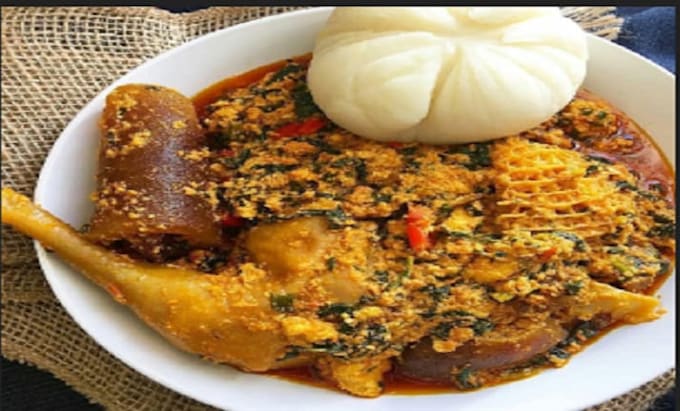 cook semo and egunsi with meat