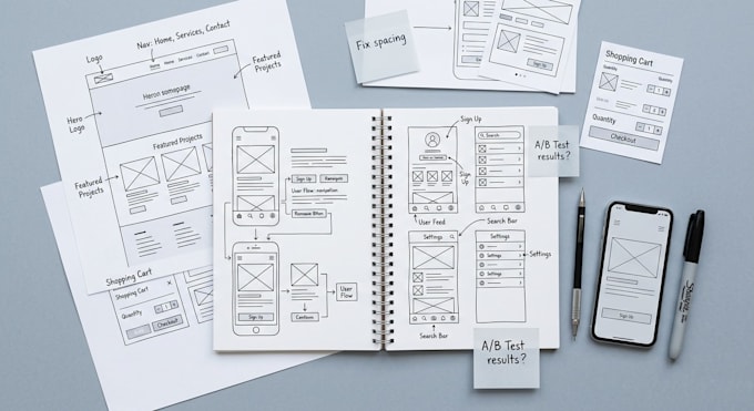 create wireframes and UI UX prototypes