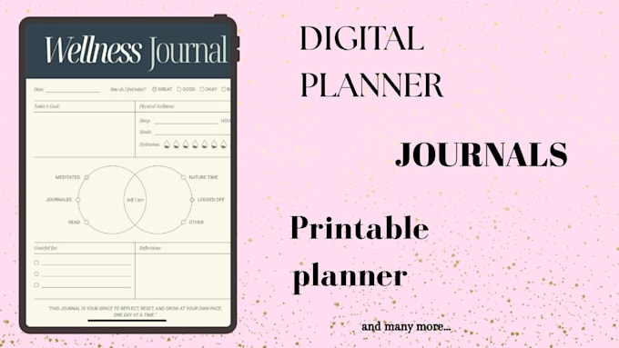 design daily, weekly, monthly planner and journal