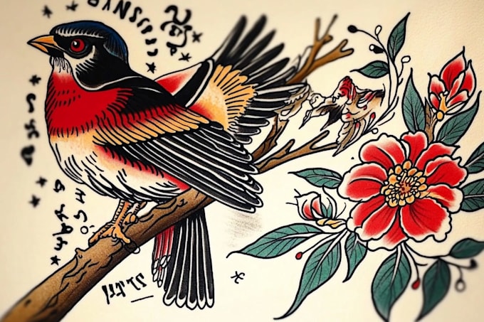 made a character traditional tattoo art