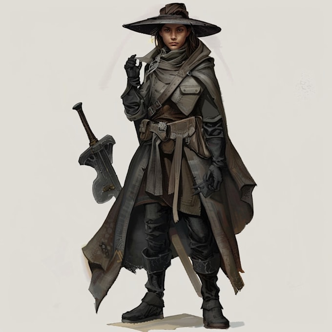 create full body dnd character art and illustration