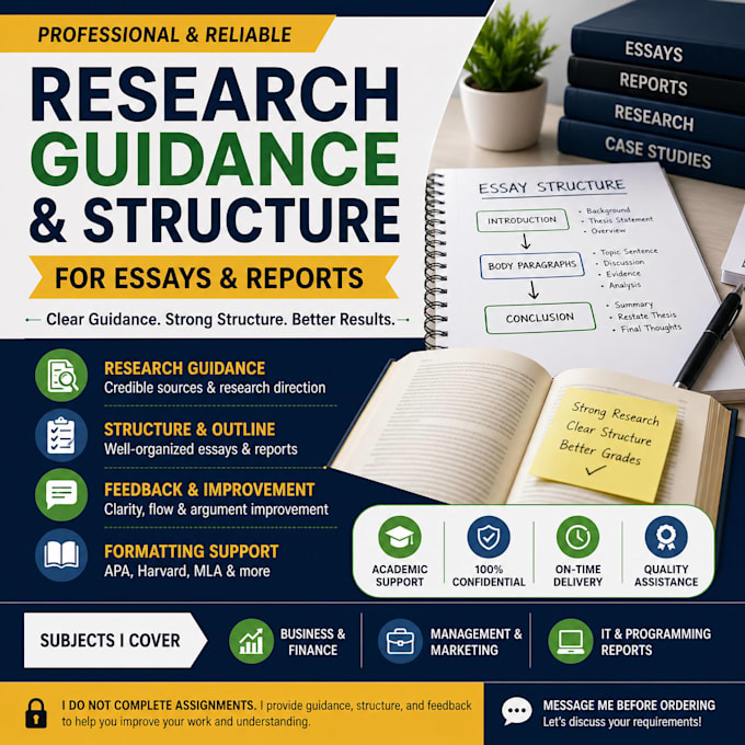 provide research guidance and structure for essays and reports