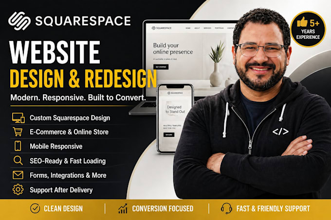 build squarespace website that converts, design, redesign squarespace website