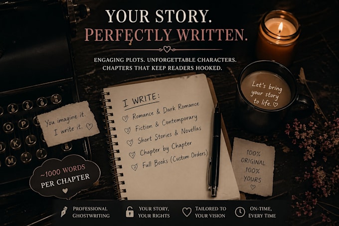 ghostwrite your fiction or romance book professionally