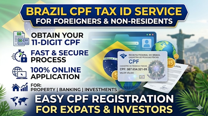 register your brazil cpf tax id number for foreigners and nonresidents