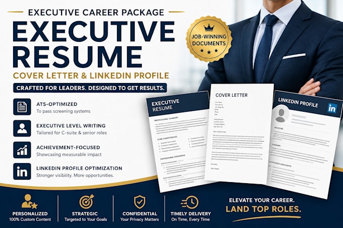 Craft a job winning executive resume cover letter and linkedin profile ...