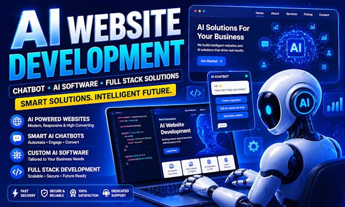do ai software, ai website development, chatbot, as full stack web developer