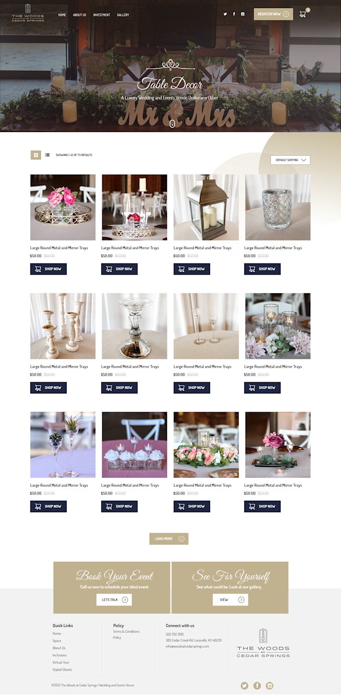 design a modern ecommerce website UI for shopify or brands