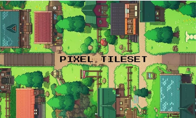 create retro pixel art background environment game asset pixel tileset rpg game
